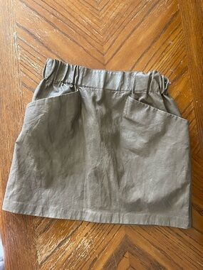 Zara Elastic Waist Skirt in Taupe and Charcoal